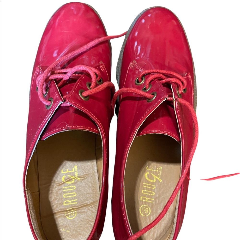 Rogue Oxfords red patent “ leather” size 6 1/2